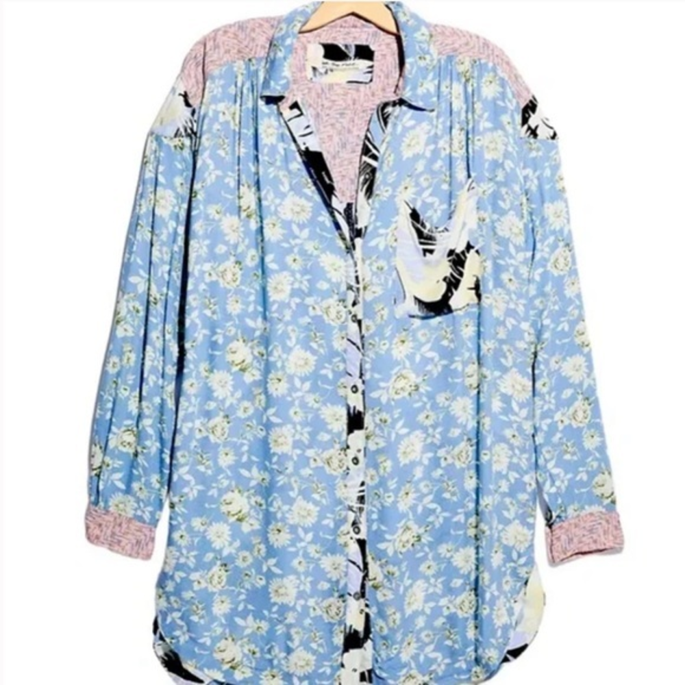 Free People Skate Squad Floral Button Tunic NWT size Small‎